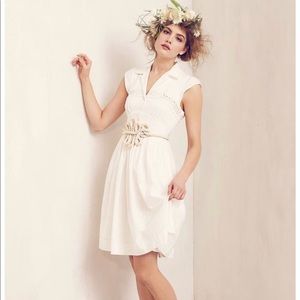 EUC Anthropologie 12 White Beda shirtdress Vintage